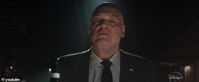 'Thank you for finding the time,' Matt says to the now-mayor of New York City set in the future of the superhero revival series. 'Well, I will admit,' Mayor Fisk replies. 'It's not entirely unpleasant seeing you again.' A later scene shows his alter ego Kingpin emerging from behind his faux benevolent mayor facade