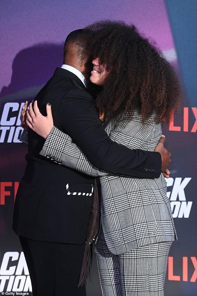 At one point, the father-daughter duo stopped to share a warm hug in front of the cameras