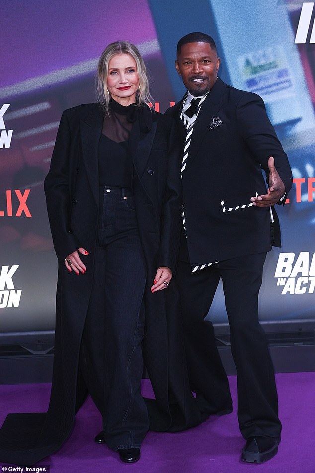 The actress posed alongside a dapper Foxx, her co-star from the 2014 Annie remake, which marked her last major film project before taking a break from the industry a decade ago