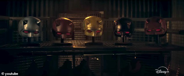 As Matt makes his return as Daredevil, the end of the trailer shows five colorful masks as he prepares to don his crime-fighting ensemble again