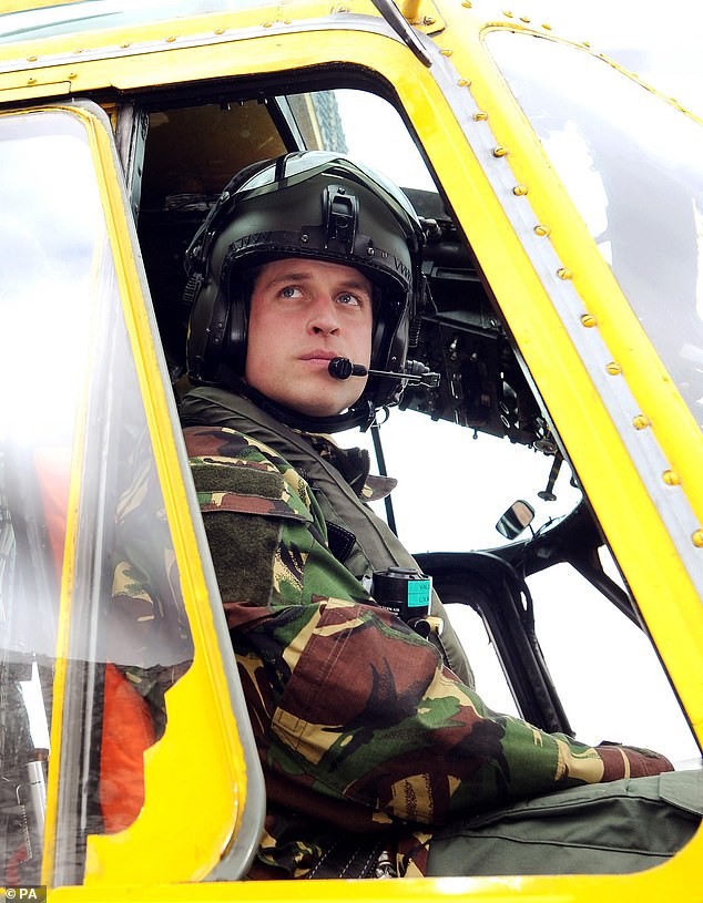 The Sea King XY589 was flown by 'Flight Lieutenant Wales' on 2 October 2010 for his first operational call-out as an RholAF search and rescue pilot