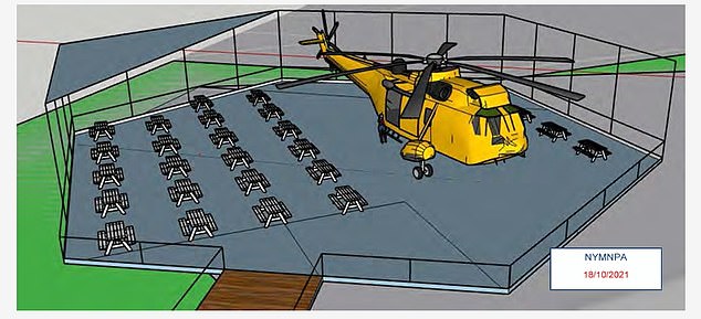 A look at an artist¿s impression of the proposed helicopter café for the North York Moors application