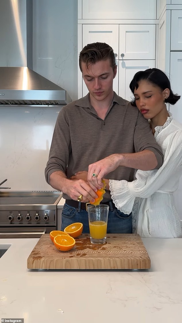 In a rare role reversal, Lucky Blue prepared breakfast from scratch for Nara on Wednesday