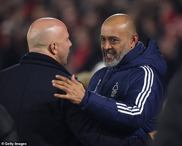 Nuno (right) has made the City Ground feel like a throwback to the Brian Clough era with a modern twist