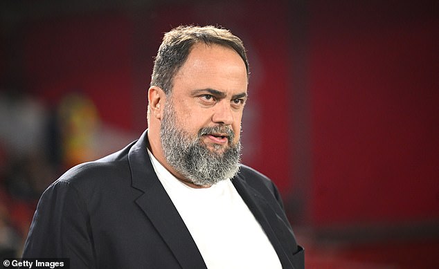 Evangelos Marinakis embraced his players after Liverpool clash, reminding many of Clough