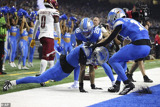 The 23-year-old appeared to thrust the ground after scoring for his team vs. Commanders