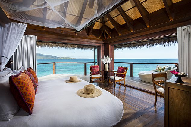 A room overlooking the ocean on Sir Richard Branson’s Necker Island