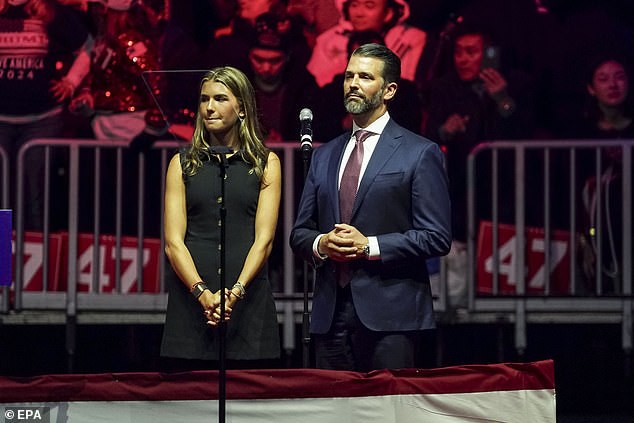 Donald Trump Jr. also came on stage with daughter Kai ¿ Trump's oldest grandchild ¿ for a quick show of support just hours before inauguration