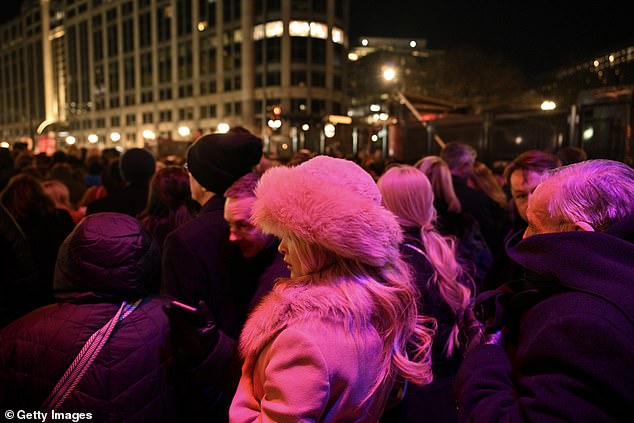 People wait to enter the Liberty Inaugural Ball