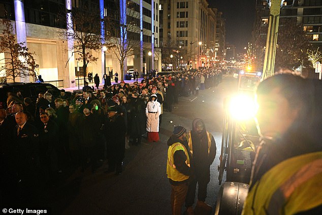 People wait to enter the Liberty Inaugural Ball