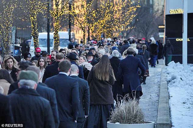 Thousands of MAGA fans are queuing in blistering cold weather to get inside the Inaugural Liberty Ball and celebrate Donald Trump 's return to the White House