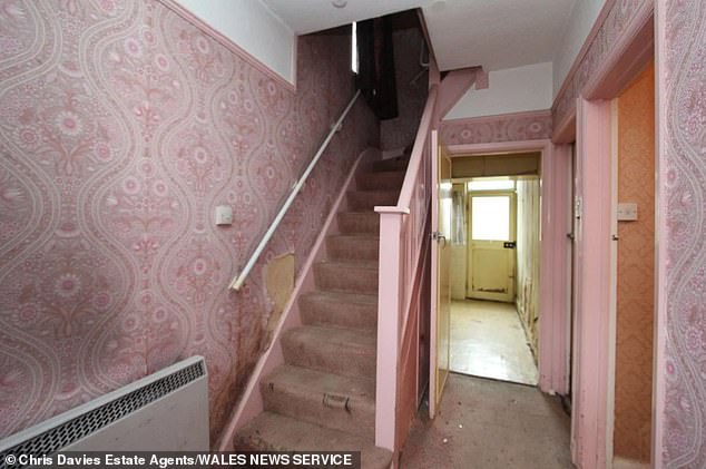 Inside, the house welcomes you through a salmon-pink entrance hall - complete with pink carpet