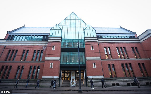 The court heard the girls were described as 'easy prey' for the defendants. Pictured: Minshull Street Crown Court in Manchester