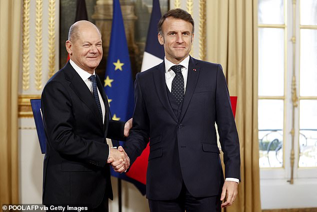 French President Emmanuel Macron and German Chancellor Olaf Scholz agreed at a meeting in Paris today that both countries must act for a 'strong' Europe