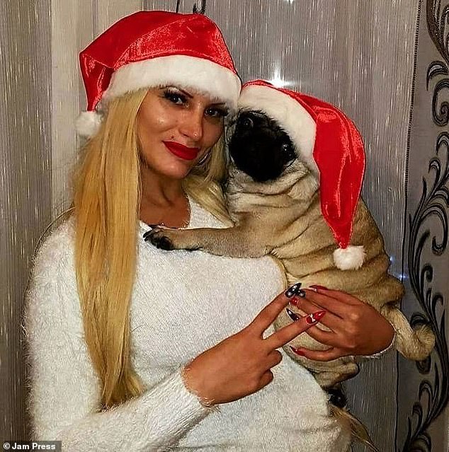 Adriana's beloved pet pugs were found with her by police and a relative