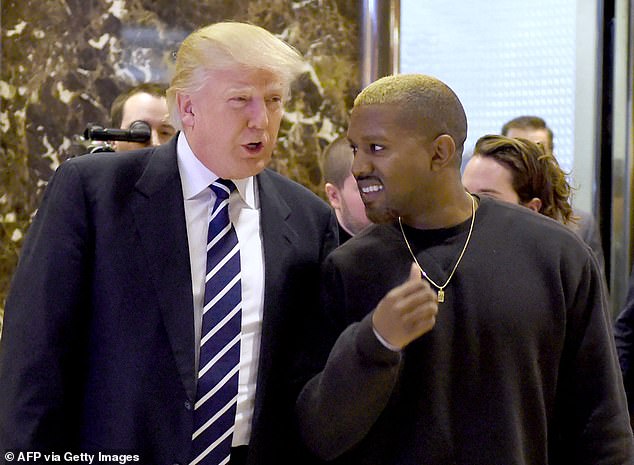 Kardashian's ex-husband Kanye West is a notable Trump supporter and endorsed him yet again in the 2024 election; seen in 2016 in NYC