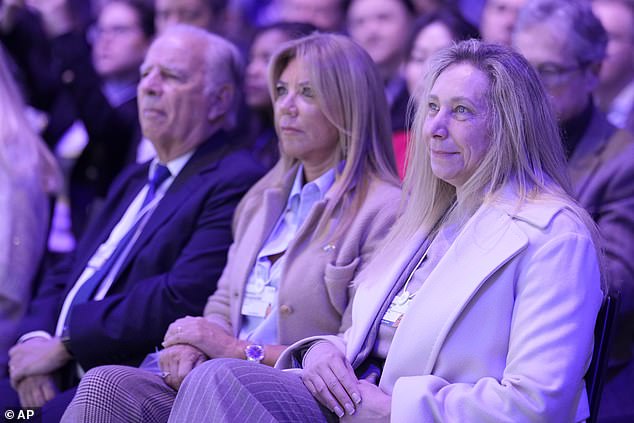 Karina Milei, right, the sister of Argentine President Javier Milei, attends the Annual Meeting of World Economic Forum in Davos, Switzerland, Thursday, Jan. 23, 2025