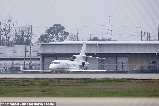 The plane sat on the runway for 45 minutes before taxiing and then taking off on Monday