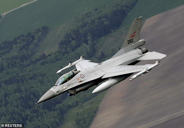 A Norwegian Air Force F-16 fighter jet (file image). NATO scrambled the jets to its Eastern flank following Russia's attack on Ukraine