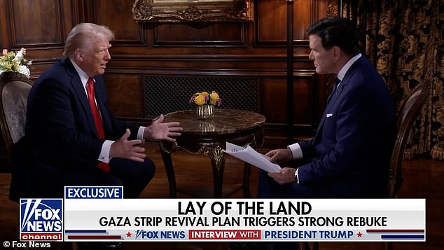 Trump also told Fox's Bret Baier that Palestinians would not have the right to return to Gaza