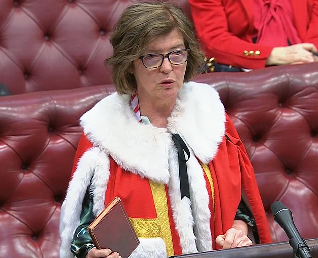 Taking the title Baroness Gray of Tottenham, the 67-year-old wore the traditional scarlet and ermine robes for her short introduction ceremony. She swore an oath of allegiance to the King