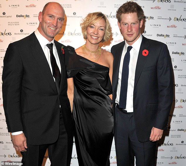 Dallaglio and Alice pictured with Prince Harry at a charity event in London in November 2010